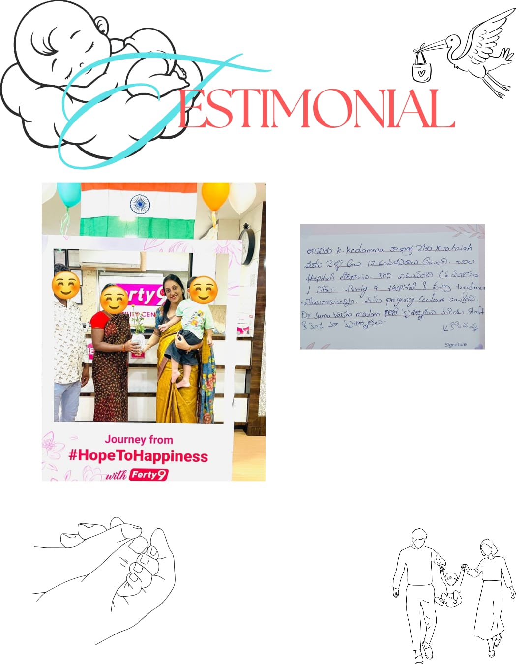 We are K. Rakesh and K. Kondamma (wife). Age 28 years. On 17-05-2022, we came to Ferty9 Center Hospital to Dr. Suma Varsha madam for the first time for fertility treatment. After many years, pregnancy got confirmed. Our sincere thanks to Dr. Suma Varsha madam and the supporting staff.
